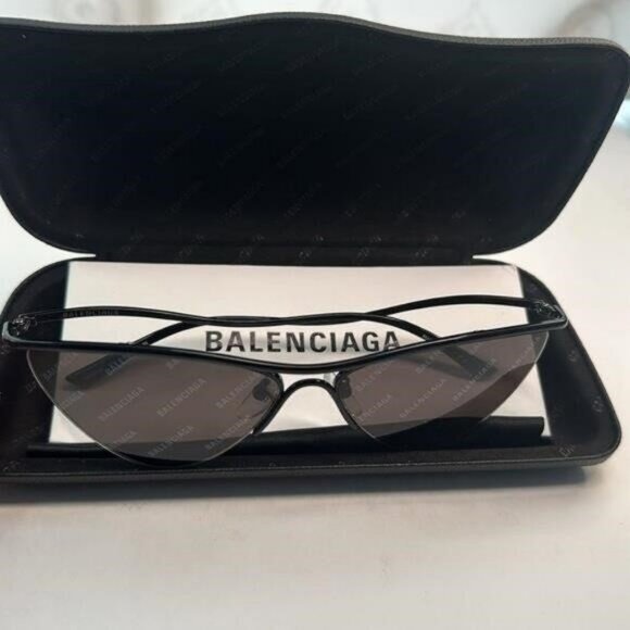 New Authentic Balenciaga BB0093S 001 Curve Cat Sunglasses - Picture 7 of 12